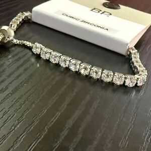 BP NORDSTROM CUBIC ZIRCONA SILVER TONE BRACELET